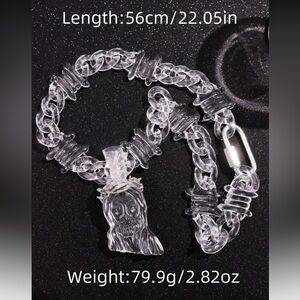 Clear Jesus Pendant Necklace